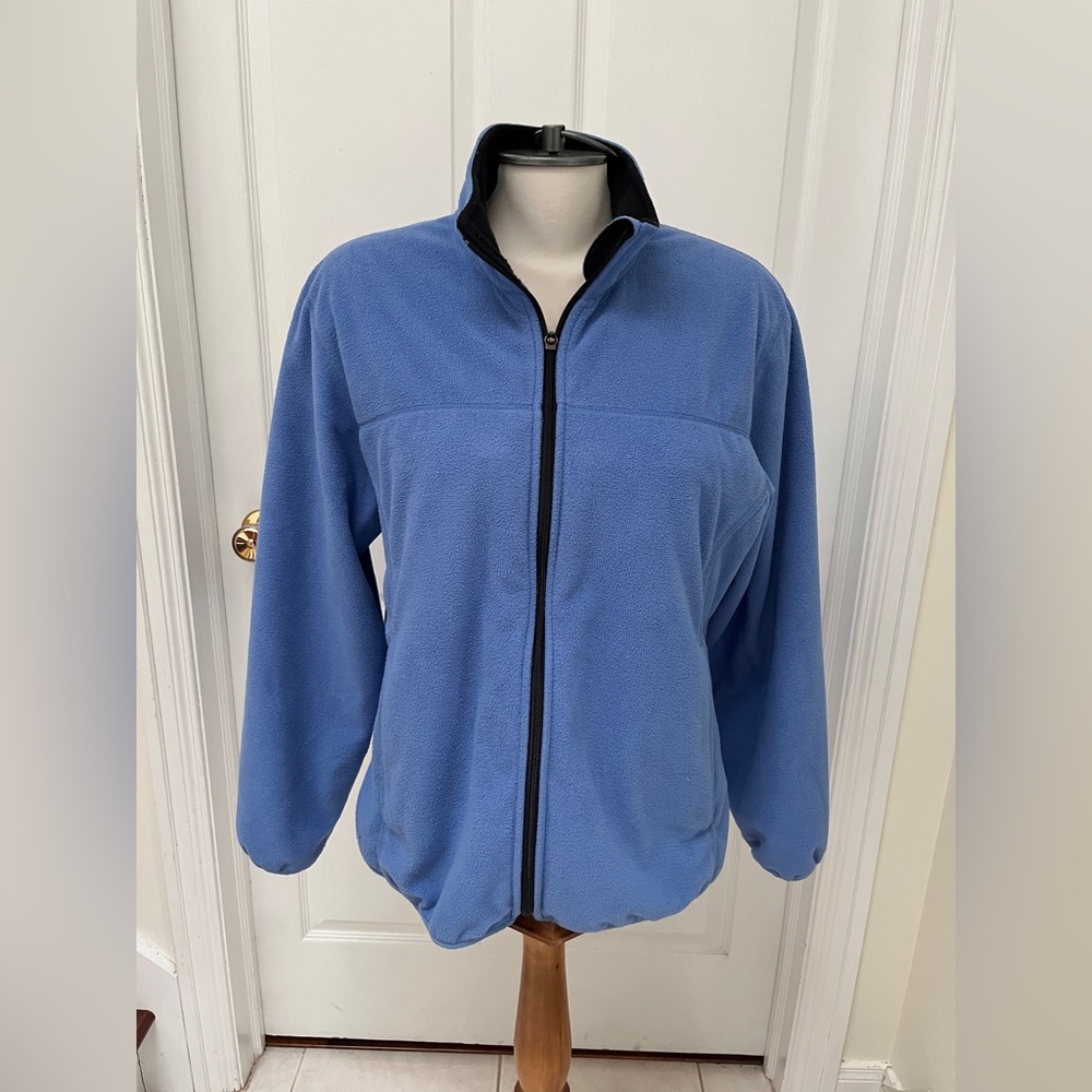 Lands End Fleece Jacket Periwinkle Full Zip size large